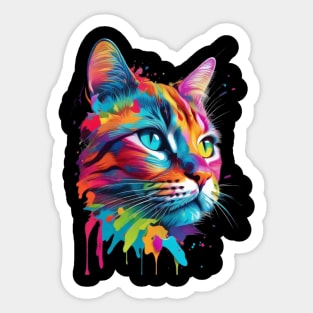 Cute colorful Cat great gift for cat lovers and pet enthusiasts Sticker